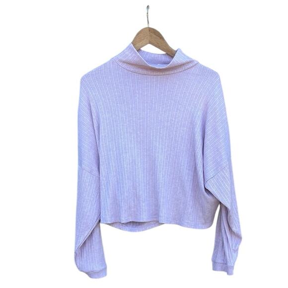 Lucky Brand lavender crop lightweight sweater size large - Picture 1 of 7